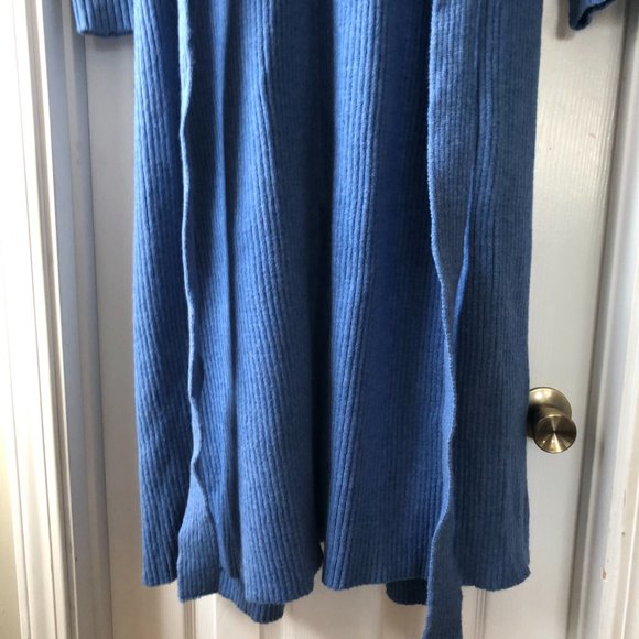 AMADI Anthropologie Long Sweater Cardigan Duster Rib Knit Blue size S - Picture 10 of 13